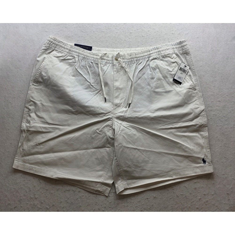 Polo Ralph Lauren 711644995022 Men's Ivory w Blue Pony Chino Shorts. NWTSize 4LT - Picture 2 of 9